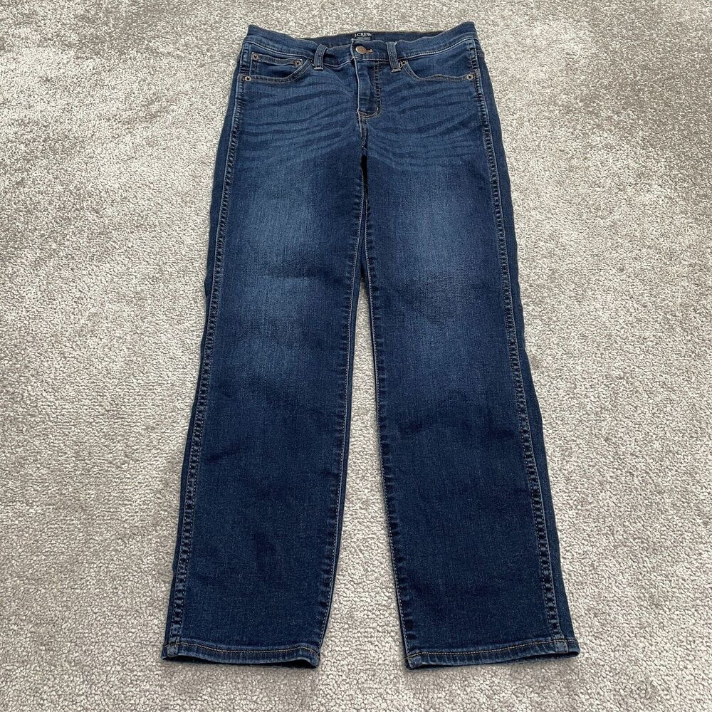 J.Crew High Rise Vintage Straight Denim Jeans Womens 25 Blue Dark Wash 26x26